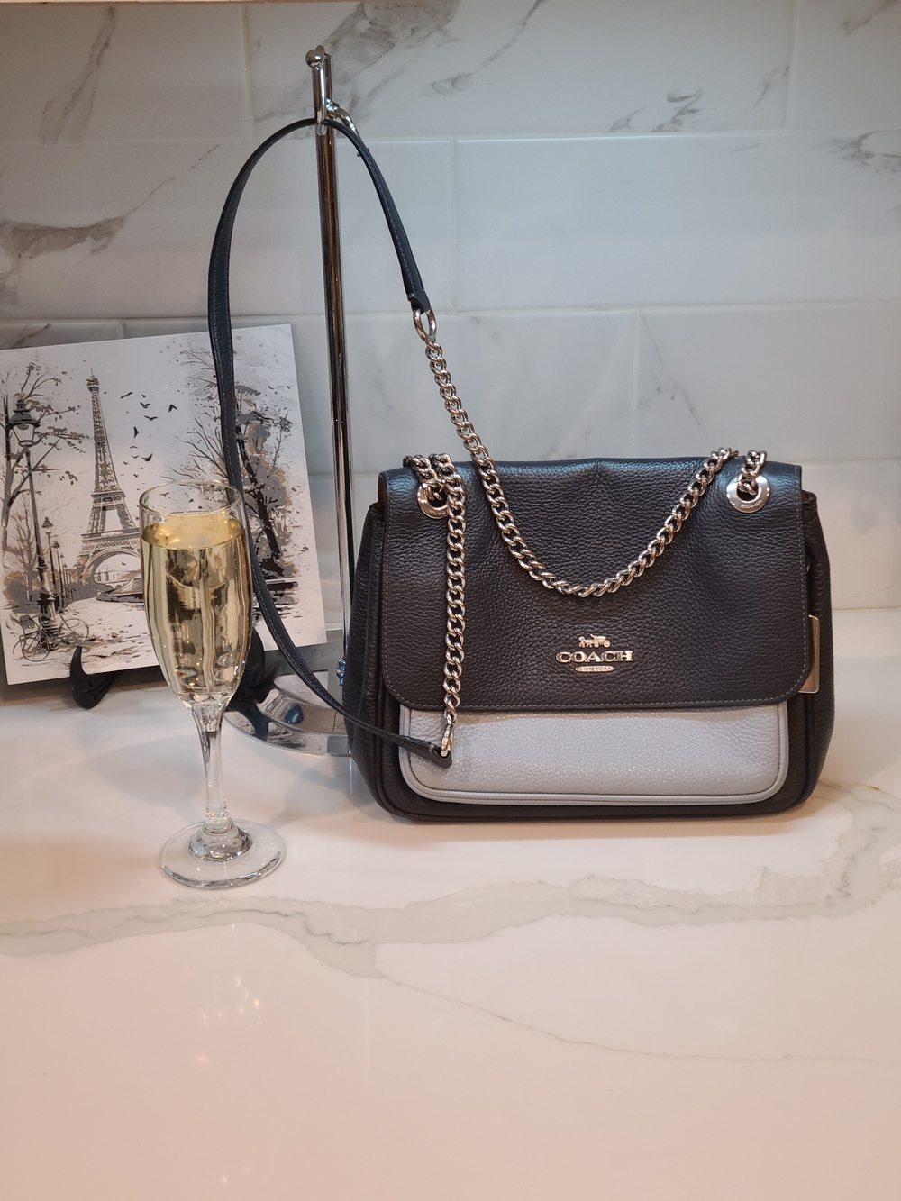 Coach Klare Crossbody 25 In Color block Silver/Midnight Multi CC351 EUC